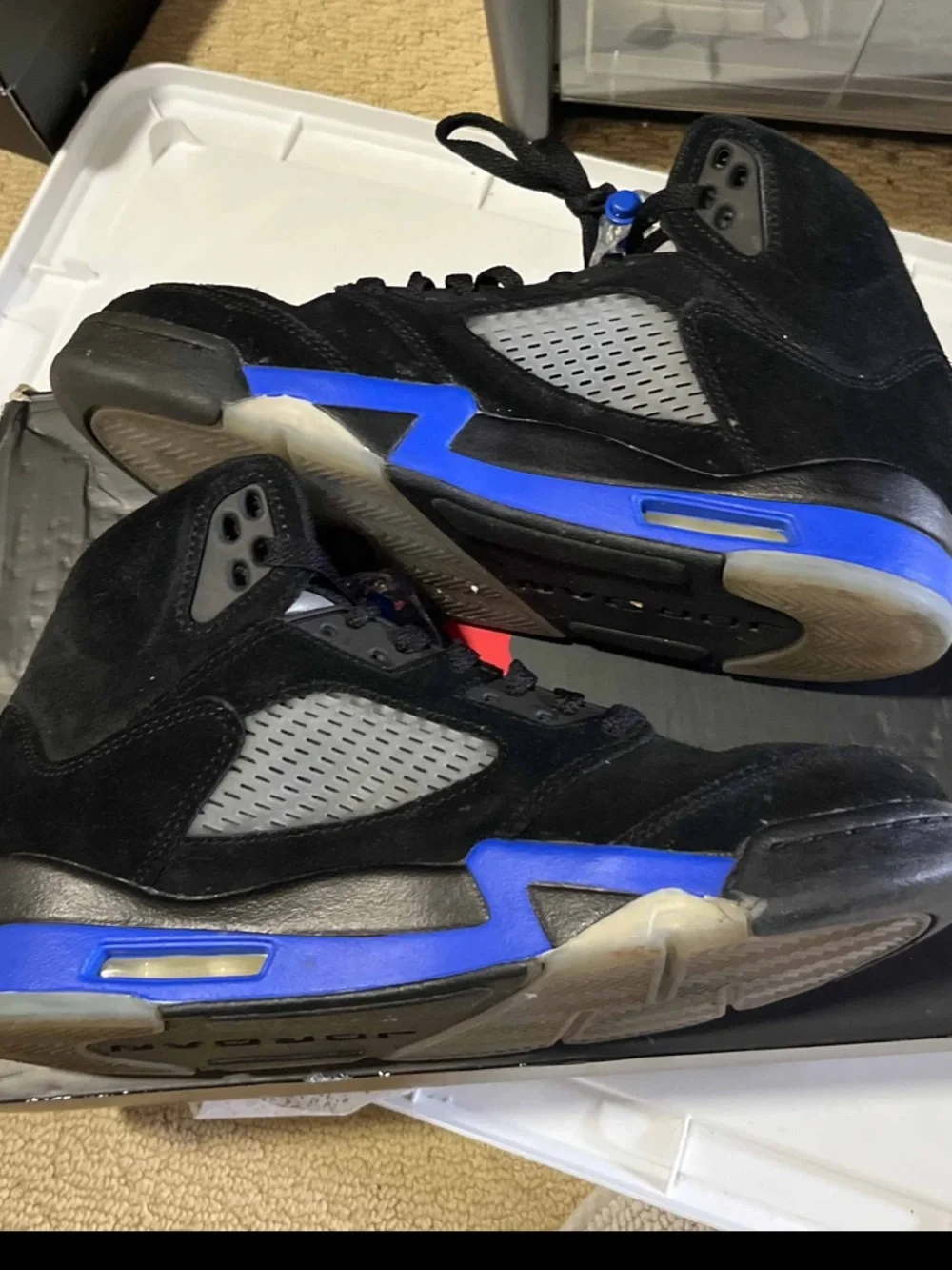 Nike Air Jordan 5 Retro CT4838-004 Racer Blue Black Shoes Men Size 8